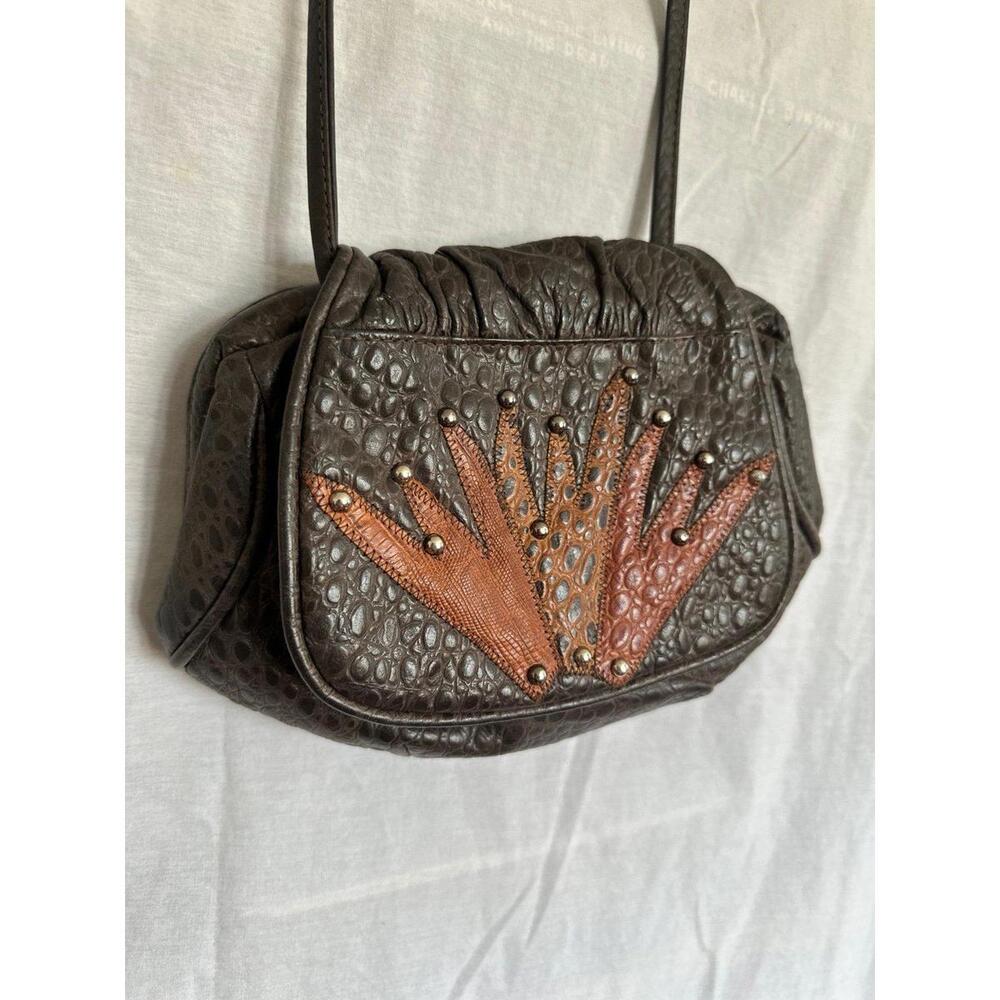 Abstract Studded Clamshell Purse